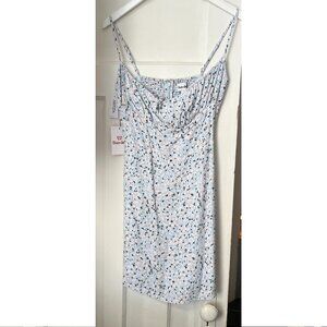 NWT Aritzia Sunday Best Delilah Mini Dress - Floral Blue S